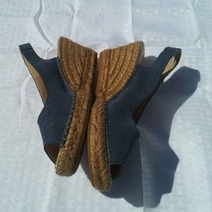 Fabiolas leather Straw spring summer wedges new